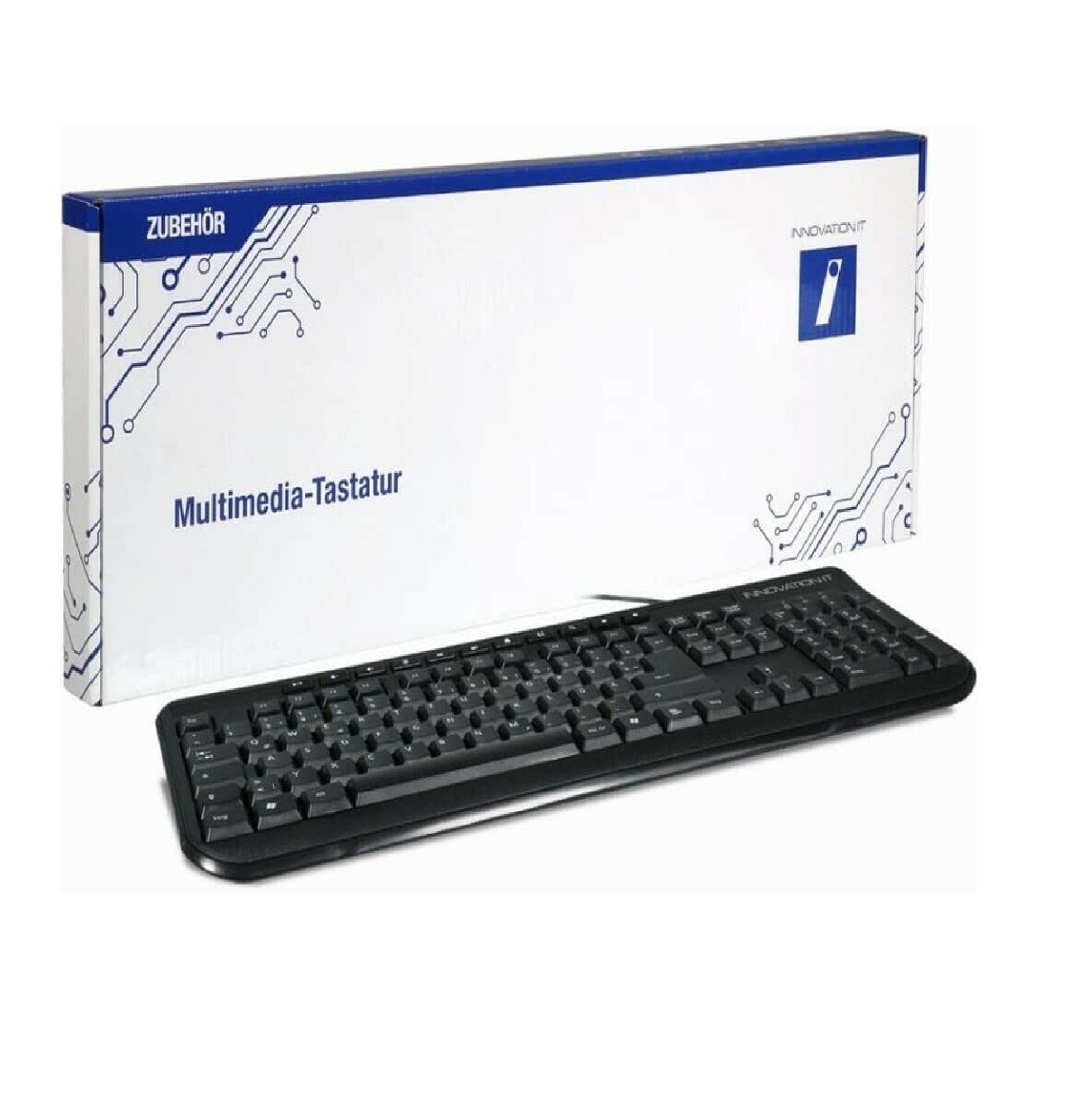 Innovation-IT Tastatur USB black Multimedia Deutsch